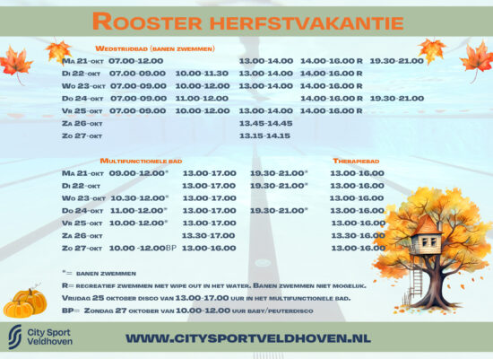 Openingstijden herfst 24 D